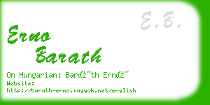 erno barath business card